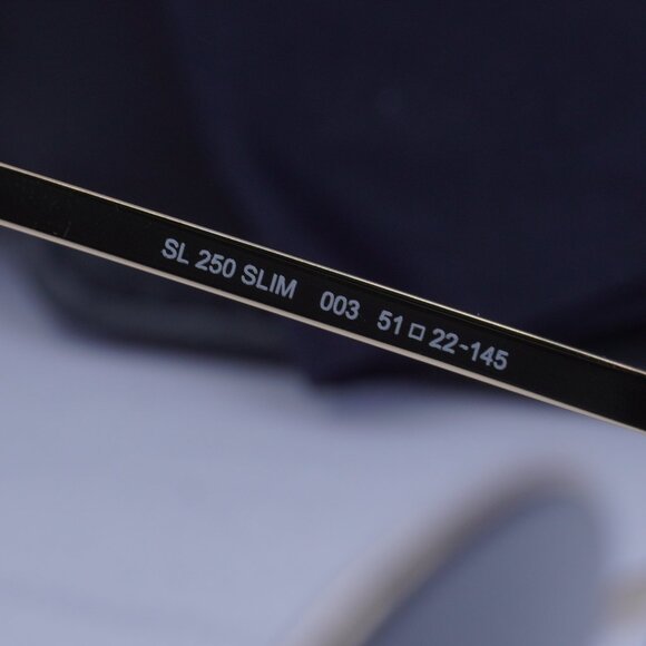 Saint Laurent SL250 SLIM 003 Round Sunglasses - Gold/Grey - Picture 6 of 11